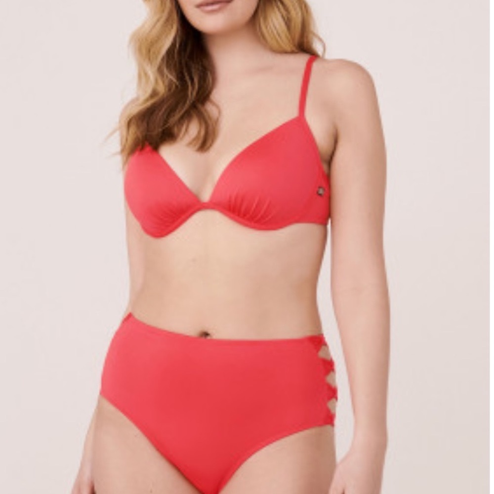 Bright coral La Vie en Rose bikini top
